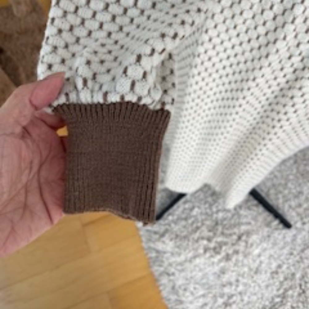 Vintage - Cream and Brown Sweater Dress - Picture 5 of 6